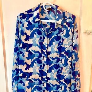 Blue & Gray Camo Blouse